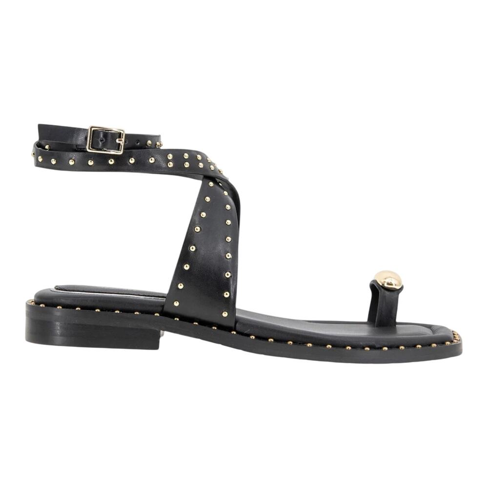 Kenneth Cole Women's Ravenn Studded Toe Ring Flat Sandals Black Size 8 - Picture 2 of 5